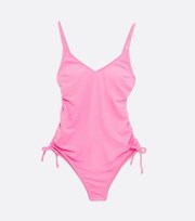 New Look Maternity Pink Ruched Tie Side Swimsuit